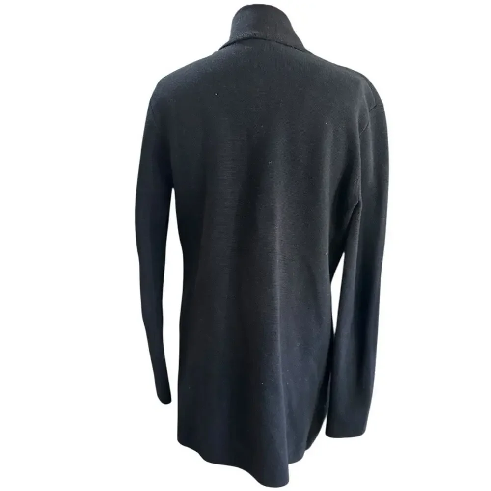 J.Crew Mercantile Knit Blazer Sweater Black Soft Cotton Long Sleeve Size XS